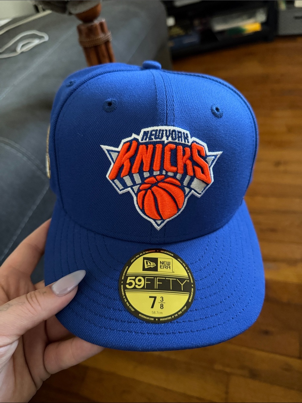 New Era Knicks Royal Blue and Orange 59FIFTY Fitted Hat